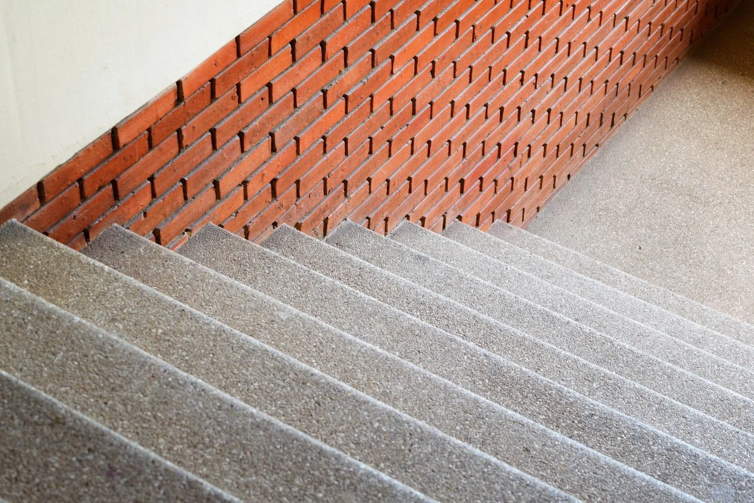 stairway with exposed aggregate finishing